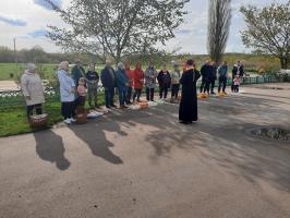 Освящение Пасхальной снеди в Никольском храме с. Талы и с. Писаревка 